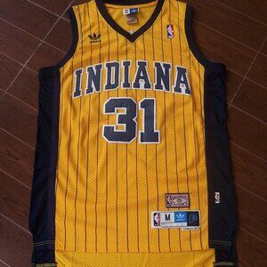 Mens Reggie Miller Stitched Jersey Yellow